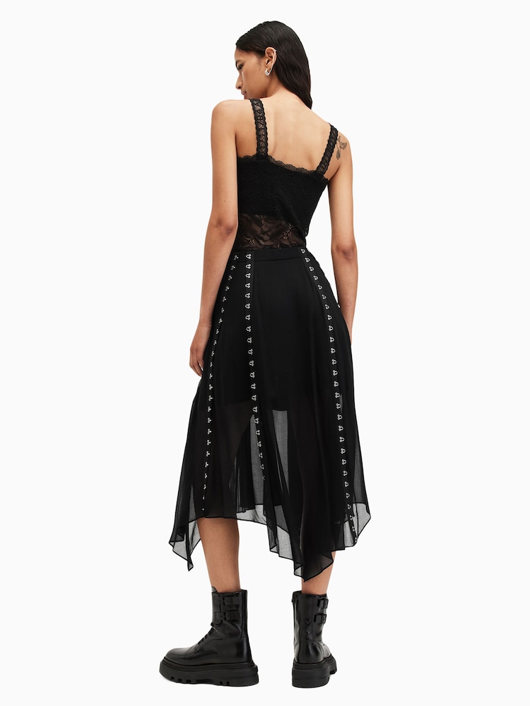 AllSaints Black Luna Skirt - Image 8 of 9