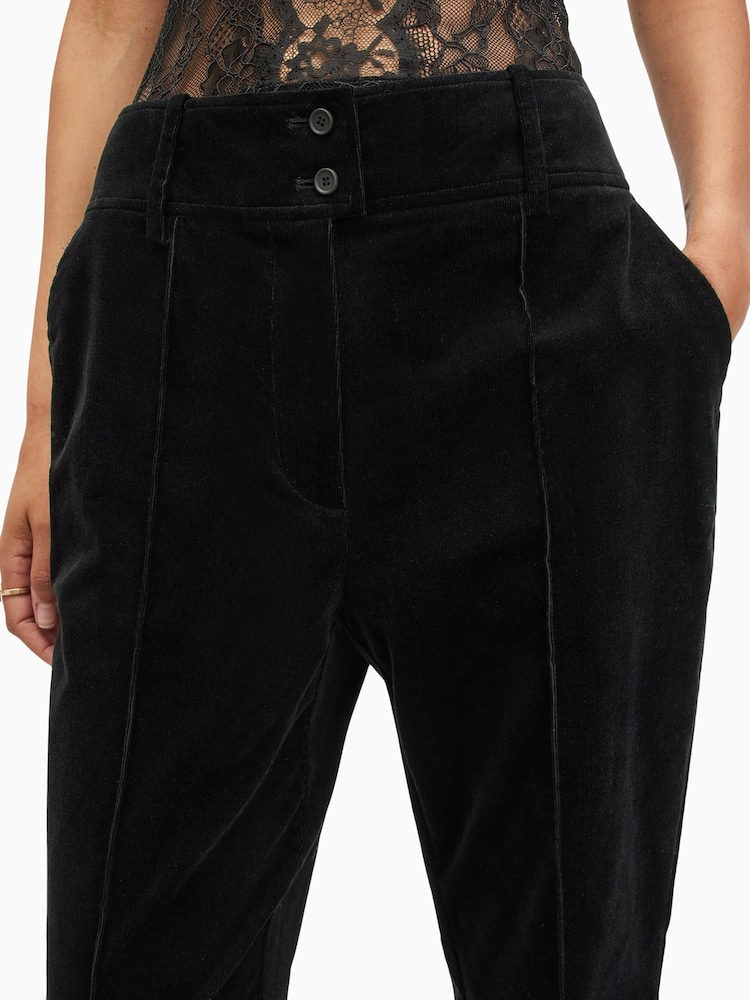 AllSaints Black Sevenh Corduroy Trousers - Image 2 of 8
