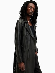 AllSaints Black Neo Trench Coat - Image 2 of 6