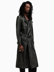 AllSaints Black Neo Trench Coat - Image 3 of 6