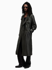 AllSaints Black Neo Trench Coat - Image 4 of 6