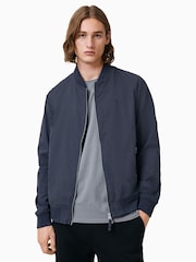 AllSaints Blue Ink Bassett Bomber Jacket - Image 1 of 8