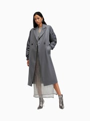 AllSaints Grey Paulah Coat - Image 3 of 7