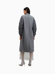AllSaints Grey Paulah Coat - Image 6 of 7