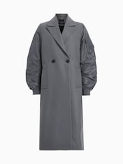 AllSaints Grey Paulah Coat - Image 7 of 7