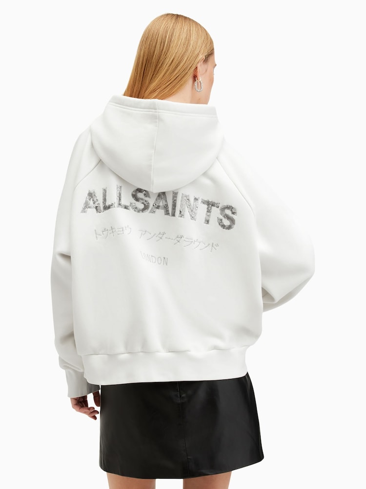 AllSaints White Talon Underground Hoodie - Image 2 of 8 AllSaints White Talon Underground Hoodie - Image 2 of 8