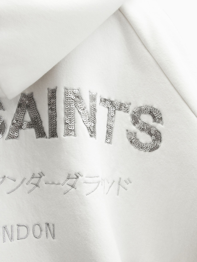 AllSaints White Talon Underground Hoodie - Image 8 of 8 AllSaints White Talon Underground Hoodie - Image 8 of 8