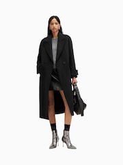 AllSaints Black Mabel Coat - Image 1 of 7