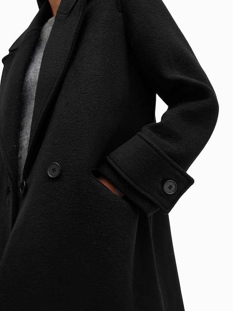 AllSaints Black Mabel Coat - Image 6 of 7