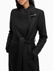 AllSaints Black Riley Coat - Image 2 of 7