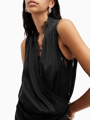AllSaints Black Abi Lace Dress - Image 3 of 6