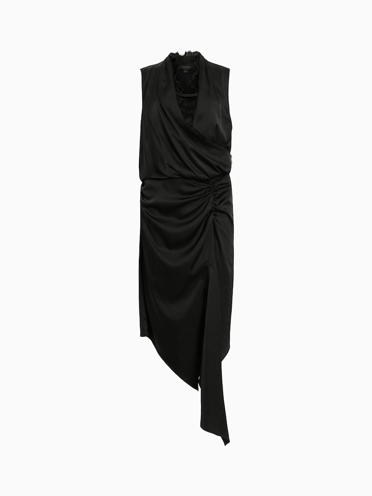 AllSaints Black Abi Lace Dress - Image 6 of 6