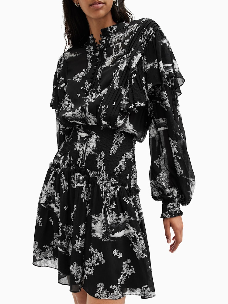 AllSaints Black Aubrey Dress - Image 2 of 8