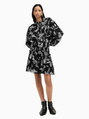 AllSaints Black Aubrey Dress - Image 4 of 8