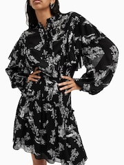 AllSaints Black Aubrey Dress - Image 6 of 8