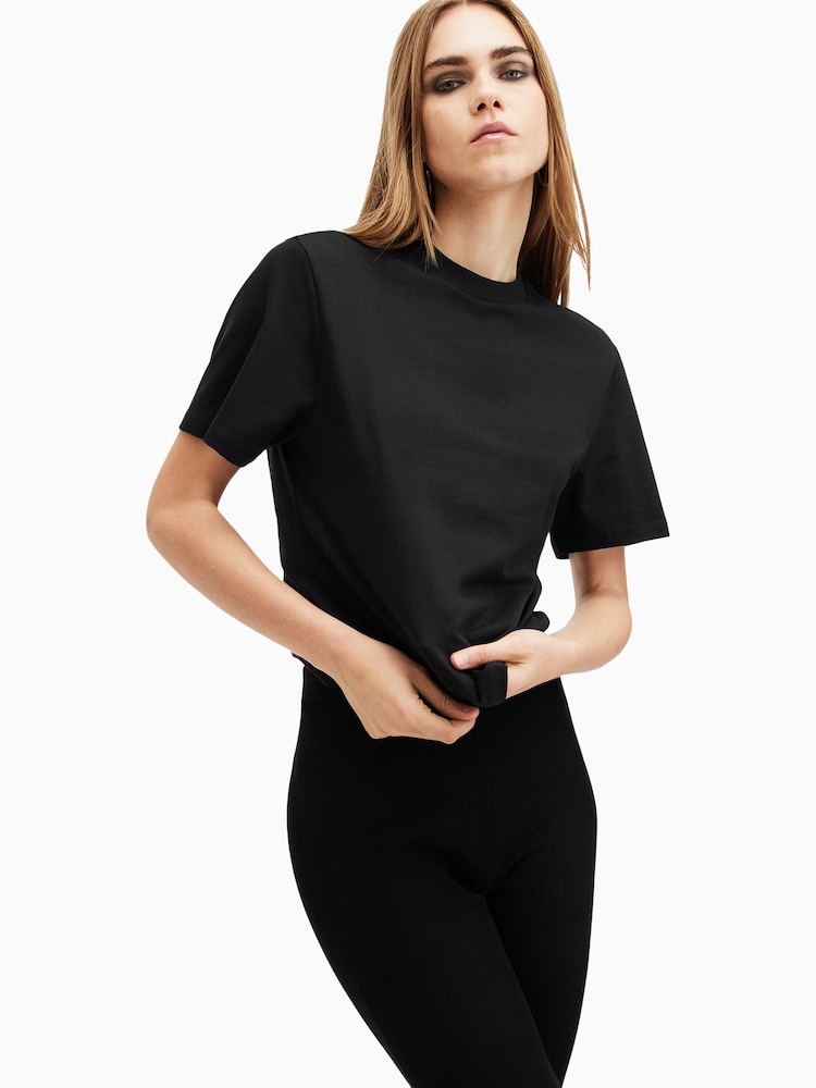 AllSaints Black Holli 100% Cotton T-Shirt - Image 2 of 6