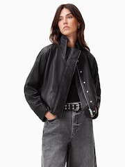 AllSaints Black Ryder Jacket - Image 4 of 10
