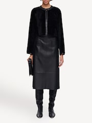 Joseph Black Maurice Reversible Shearling Leather Jacket - Image 3 of 7