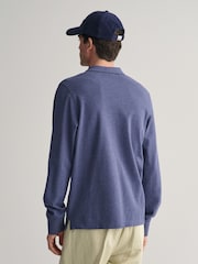 modra - GANT v standardnem kroju 100% Cotton Shield dolg rokav; z dolgimi rokavi polo majice - Slika 2 iz 4