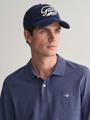 modra - GANT v standardnem kroju 100% Cotton Shield dolg rokav; z dolgimi rokavi polo majice - Slika 3 iz 4