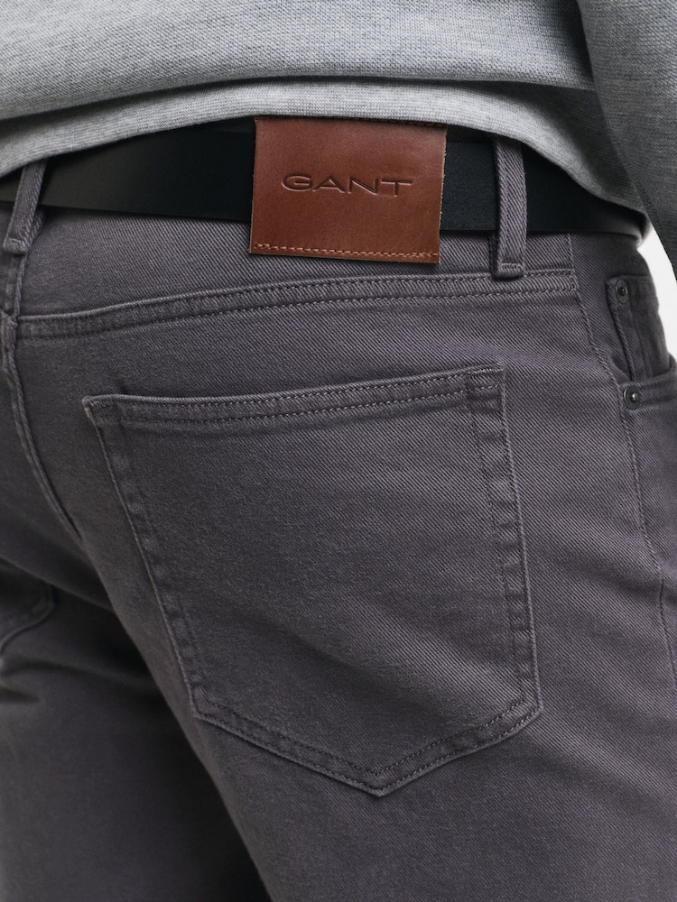 GANT Grey Regular Fit Soft Twill Jeans - Image 5 of 6
