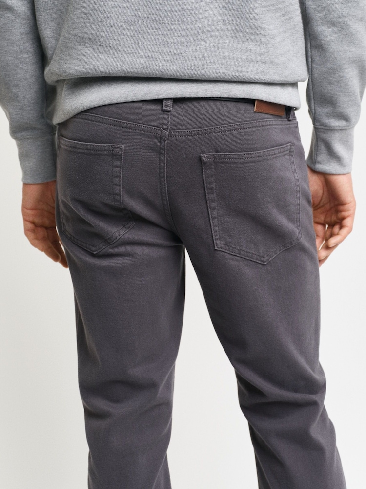 Grau - Gant Weiche Twill-Jeans Regular Fit - Bild 6 von 6