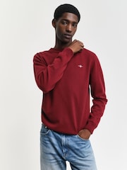 GANT Red Superfine Lambswool Crew Neck Sweater - Image 1 of 4