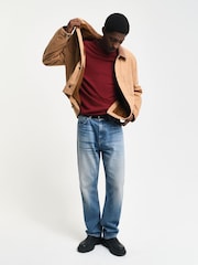 GANT Red Superfine Lambswool Crew Neck Sweater - Image 3 of 4