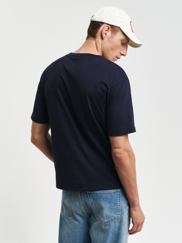GANT Blue Pocket Grpahic 100% Cotton T-Shirt - Image 2 of 5
