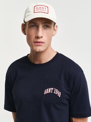 GANT Blue Pocket Grpahic 100% Cotton T-Shirt - Image 4 of 5