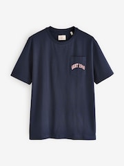 GANT Blue Pocket Grpahic 100% Cotton T-Shirt - Image 5 of 5