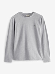 GANT Grey Regular Fit Shield Logo Long Sleeve 100% Cotton T-Shirt - Image 5 of 5