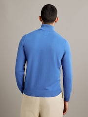 GANT Blue Superfine Lambswool Quarter Zip Jumper - Image 2 of 4