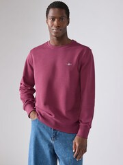 GANT Red Regular Fit Shield Logo Sweatshirt - Image 1 of 5