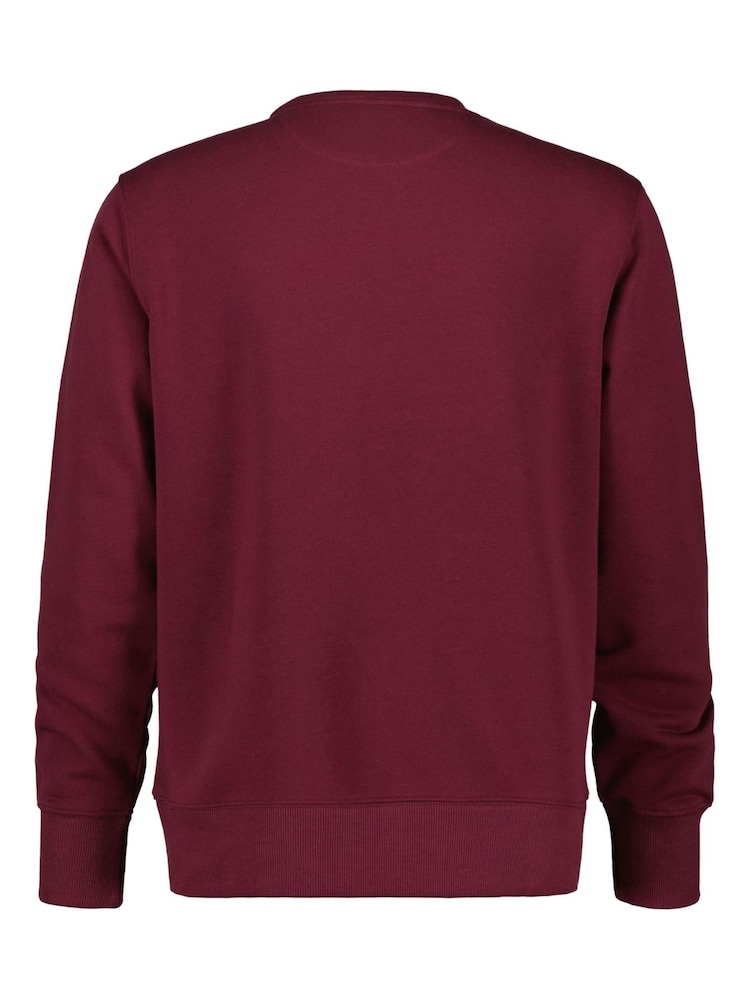 GANT Red Regular Fit Shield Logo Sweatshirt - Image 5 of 5