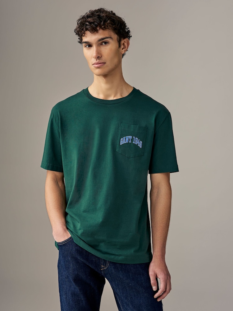 GANT Green Pocket Grpahic 100% Cotton T-Shirt - Image 1 of 5