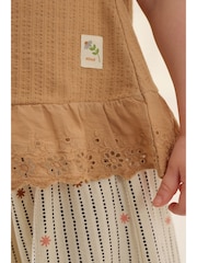 Neutral/Tan Frill Vest and Wide Leggings Set (3mths-7yrs) - Image 3 of 7