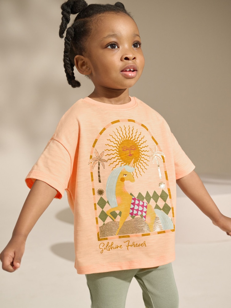 pinkes Einhorn - Short Sleeve T-Shirt and Flare Leggings Set (3mths-7yrs) - Bild 2 von 8 pinkes Einhorn - Short Sleeve T-Shirt and Flare Leggings Set (3mths-7yrs) - Bild 2 von 8