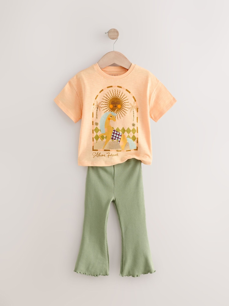 Pink Unicorn Short Sleeve T-Shirt and Flare Leggings Set (3mths-7yrs) - Image 5 of 8