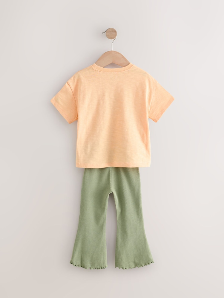 Pink Unicorn Short Sleeve T-Shirt and Flare Leggings Set (3mths-7yrs) - Image 6 of 8