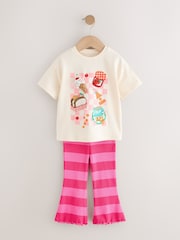 Pink Padded Picnic Characters Short Sleeve T-Shirt and Flare Leggings Set (3mths-7yrs) - Image 5 of 9