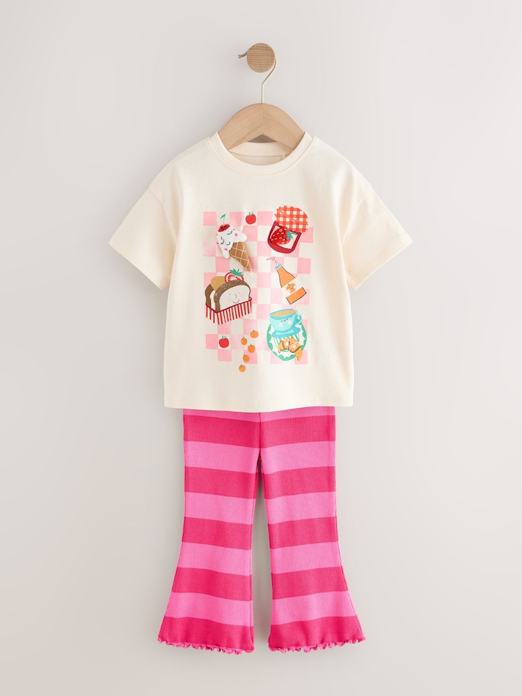 Pyjama rembourré à roses Characters - Ensemble t-shirt à manches courtes et legging évasé (3mois-7ans) - Image 5 of 9