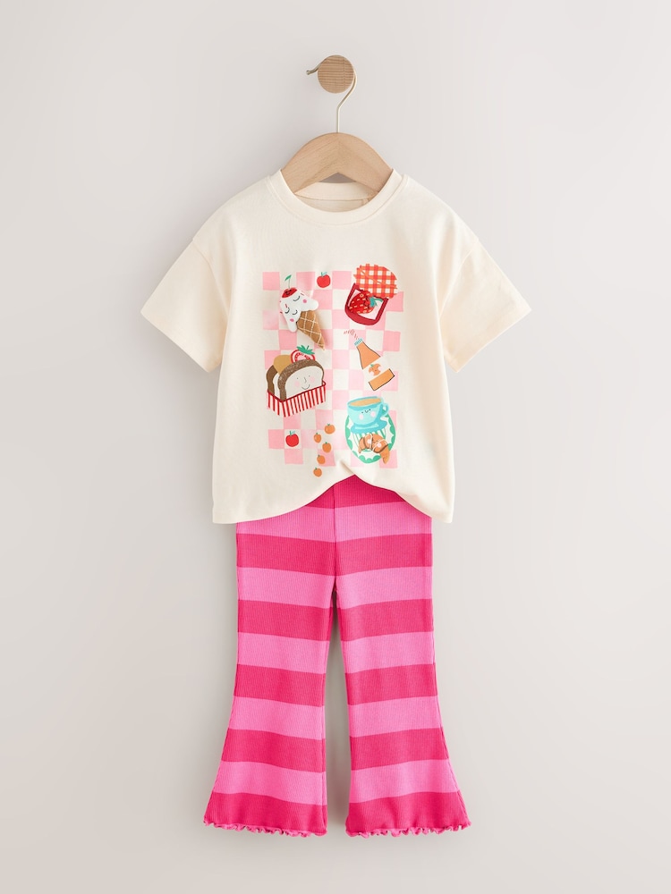 Pyjama rembourré à roses Characters - Ensemble t-shirt à manches courtes et legging évasé (3mois-7ans) - Image 6 of 9