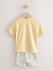 Yellow Pretty Bunny Short Sleeve T-Shirt and Cycle Shorts Set (3mths-7yrs) - Image 7 of 9
