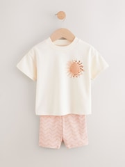 Ecru Leopard Short Sleeve T-Shirt and Cycle Shorts Set (3mths-7yrs) - Image 5 of 9