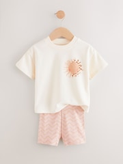Ecru Leopard Short Sleeve T-Shirt and Cycle Shorts Set (3mths-7yrs) - Image 6 of 9