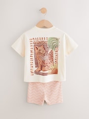 Ecru Leopard Short Sleeve T-Shirt and Cycle Shorts Set (3mths-7yrs) - Image 7 of 9
