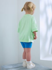 Green Bird Short Sleeve T-Shirt and Cycle Shorts Set (3mths-7yrs) - Image 2 of 9