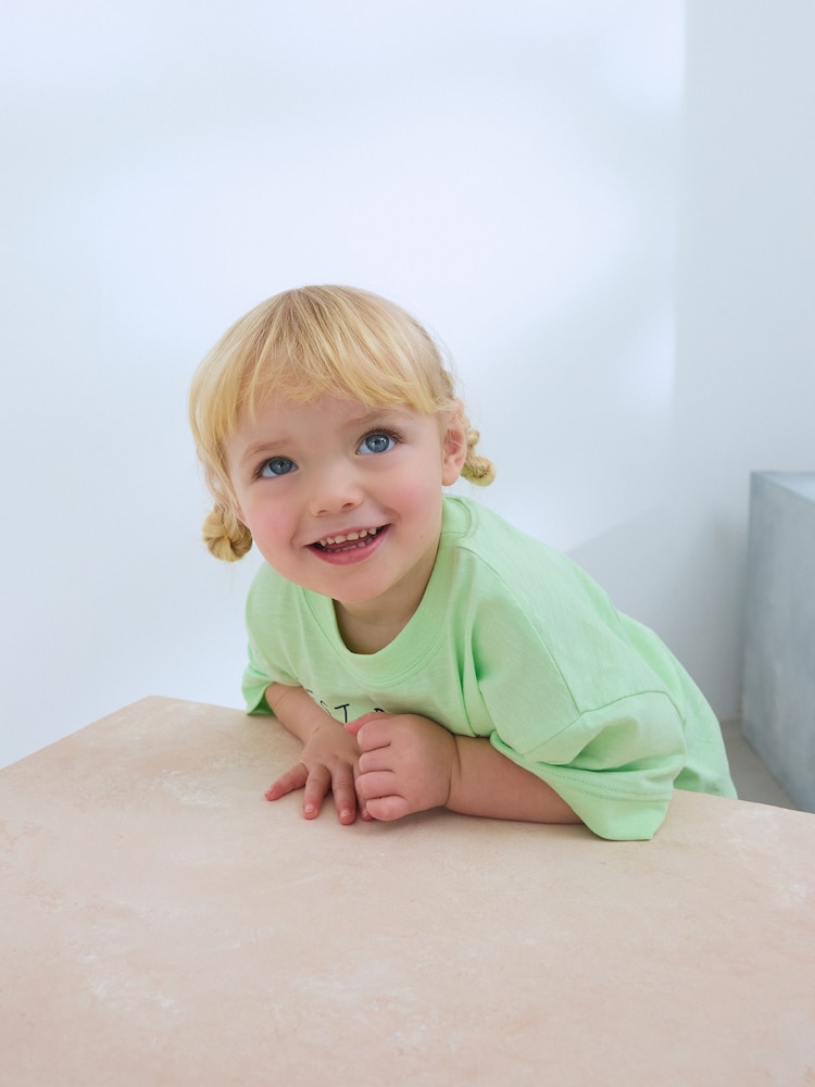 Green Bird Short Sleeve T-Shirt and Cycle Shorts Set (3mths-7yrs) - Image 4 of 9
