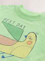 Green Bird Short Sleeve T-Shirt and Cycle Shorts Set (3mths-7yrs) - Image 8 of 9
